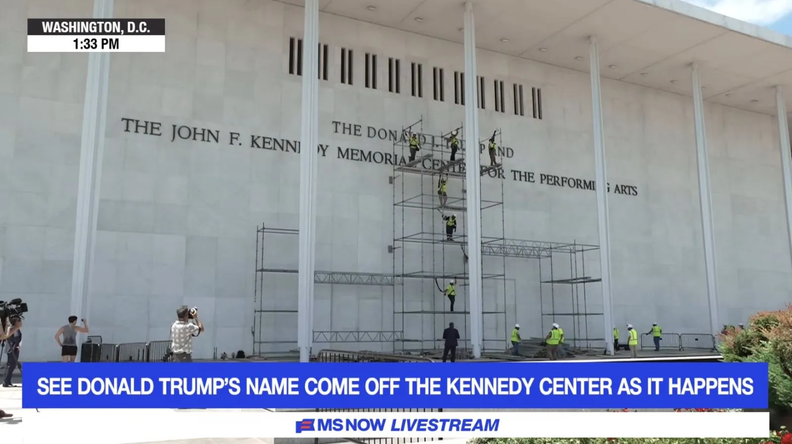 Le nom de Donald Trump retiré du Kennedy Center en direct : Stream